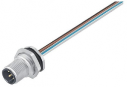 Sensor actuator cable, M12-flange plug, straight to open end, 12 pole, 0.2 m, 1.5 A, 09 3491 116 12