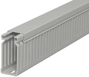 Wiring duct, (L x W x H) 2000 x 25 x 60 mm, PVC, stone gray, 6178028