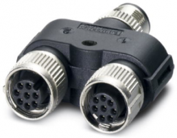 Adapter, M12 (8 pole, socket/plug) to M12 (5 pole, socket), Y-shape, 1054341