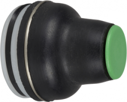Pushbutton, groping, waistband round, green, front ring black, mounting Ø 22 mm, XACB9223
