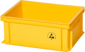 ESD euro container, yellow, (L x W x D) 400 x 300 x 220 mm, H-16W 43220-G