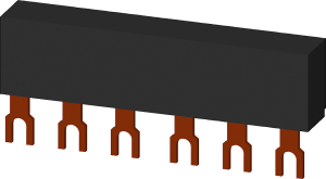 3 phase busbar 45 mm for circuit breaker 3RV2 (2 switch), 3RV1915-1AB