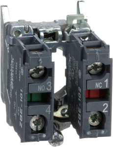 Auxiliary switch block, 1 Form A (N/O) + 1 Form B (N/C), 240 V, 3 A, ZB4BZ105
