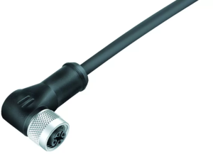 Sensor actuator cable, M12-cable socket, angled to open end, 8 pole, 5 m, PUR, black, 2 A, 77 3534 0000 50708 0500
