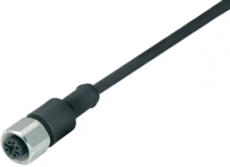 Sensor actuator cable, M12-cable socket, straight to open end, 4 pole, 2 m, PUR, black, 4 A, 77 3730 0000 50004-0200