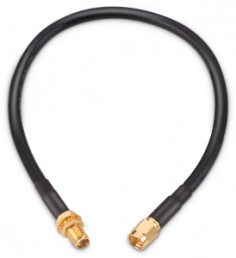 Coaxial cable, SMA plug (straight) to SMA jack (straight), 50 Ω, RG-58C/U, grommet black, 152.4 mm, 65503503215301