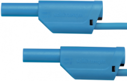 Measuring lead with (4 mm plug, spring-loaded, straight) to (4 mm plug, spring-loaded, straight), 500 mm, blue, PVC, 1.0 mm², CAT II