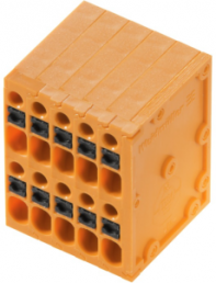 PCB terminal, 10 pole, pitch 3.5 mm, AWG 26-16, 12.5 A, spring-clamp connection, orange, 2000970000