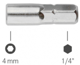 Bit adapter, hexagon, L 25 mm, 4-566