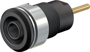 4 mm socket, round plug connection, mounting Ø 12.2 mm, CAT III, black, 23.3010-21