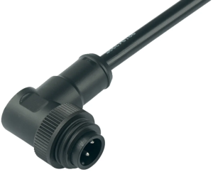 Sensor actuator cable, Cable plug, angled to open end, 6 pole + PE, 2 m, PVC, black, 8 A, 79 0237 20 07