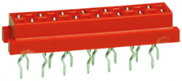 Socket header, 16 pole, pitch 1.27 mm, straight, red, 8-215079-6