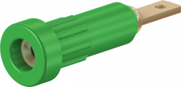 2 mm socket, flat plug connection, mounting Ø 4.9 mm, green, 23.1011-25