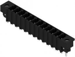 Pin header, 12 pole, pitch 3.81 mm, straight, black, 1863410000