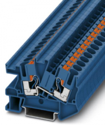 Installation terminal block, push-in connection, 0.5-10 mm², 2 pole, 41 A, 6 kV, blue, 3213973