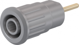 4 mm socket, round plug connection, mounting Ø 12.2 mm, CAT III, gray, 49.7080-28