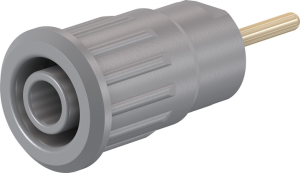 4 mm socket, round plug connection, mounting Ø 12.2 mm, CAT III, gray, 23.3130-28