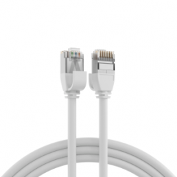 Patch cable highly flexible, RJ45 plug, straight to RJ45 plug, straight, Cat 6A, U/FTP, TPE/LSZH, 0.25 m, white