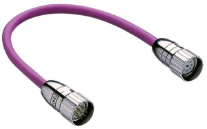 Sensor actuator cable, M23-cable plug, straight to M23-cable socket, straight, 9 pole, 0.6 m, PUR, purple, 934637576