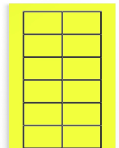 Acrylic Label, (L x W) 60 x 35 mm, yellow, Sheet with 25 pcs