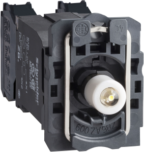Auxiliary switch block, 1 Form A (N/O) + 1 Form B (N/C), 240 V, 3 A, ZB5AW04D35
