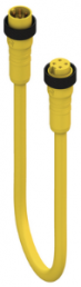 Sensor actuator cable, 7/8"-cable plug, straight to 7/8"-cable socket, straight, 4 pole, 1 m, TPE, yellow, 8 A, 12754