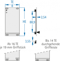 Module front panel partition 129x142 mm, Al, 24-3728-45