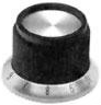Button, cylindrical, Ø 25.9 mm, (H) 15.5 mm, black, for rotary switch, 3-1437624-2