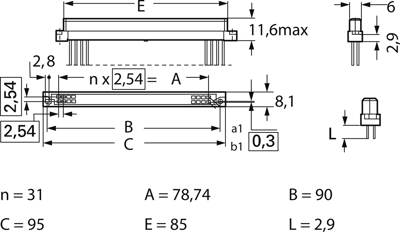 7-1393640-8 AMP DIN PCB Connectors Image 3