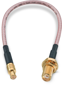 Coaxial cable, SMA jack (straight) to MCX plug (straight), 50 Ω, RG-316/U, grommet black, 152.4 mm, 65503206515305