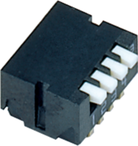 DIP switche, Off-On, 4 pole, angled, 100 mA/6 VDC, CHP-040A