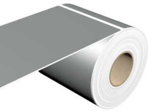 Polyester Label, (L x W) 160 x 101 mm, silver, Roll with 250 pcs