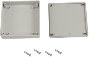 ABS miniature enclosure, (L x W x H) 80 x 80 x 20 mm, light gray (RAL 7035), IP54, 1551XGY