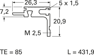 Component module rail, narrow