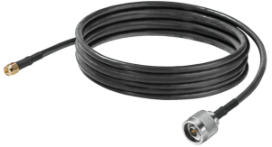 Coaxial Cable, N plug (straight) to SMA plug (straight), 50 Ω, grommet black, 6 m, 1491210000