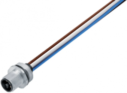 Sensor actuator cable, M12-flange plug, straight to open end, 4 pole, 0.2 m, 12 A, 09 0631 700 04