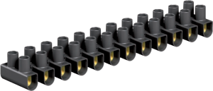 Lustre terminal, 12 pole, 2.5-10 mm², clamping points: 12, black, screw connection, 57 A
