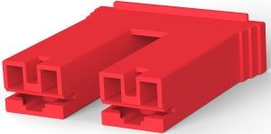 Insulating housing for 6.35 mm, 2 pole, nylon, UL 94V-0, red, 1-520935-2
