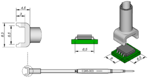 Desoldering tip, (W) 6.5 mm, JBC-C245303