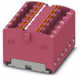 Distribution block, push-in connection, 0.14-2.5 mm², 12 pole, 17.5 A, 6 kV, pink, 3002789