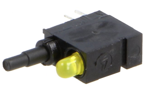Pushbutton, 1 pole, black, illuminated  (yellow), 0.5 A/60 V, IP50, 1845.6037