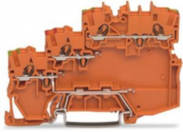 3-wire actuator supply terminal, push-in connection, 0.14-1.5 mm², 4 pole, 13.5 A, orange, 2000-5377/101-000