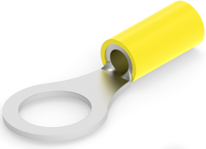 Insulated ring cable lug, 3-6 mm², AWG 12 to 10, 10.5 mm, M10, yellow
