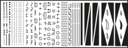 Rub-on symbols, symbol: linear scales, F 55 W