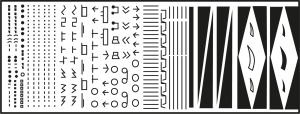 Rub-on symbols, symbol: linear scales, F 55 S