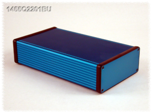 Aluminum enclosure, (L x W x H) 220 x 125 x 52 mm, blue, IP54, 1455Q2201BU