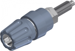 Pole terminal, 4 mm, gray, 30 VAC/60 VDC, 63 A, solder connection, nickel-plated, PKNI 20 B GR