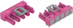 Socket, 5 pole, spring-clamp connection, pink, 770-885/011-000/082-000