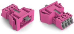 Socket, 4 pole, spring-clamp connection, 0.25-1.5 mm², pink, 890-284/081-000