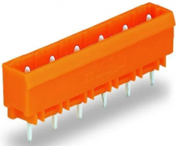 Pin header, 10 pole, pitch 7.62 mm, straight, orange, 231-770/001-000